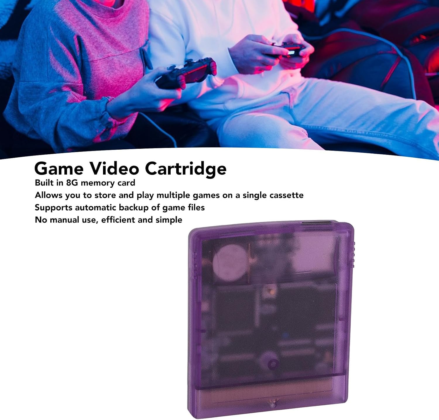CARTUCHO FLASH MEMORY CARD ZOPSC PARA GAMEBOY TRANSPARENTE PÚRPURA 8GB - 4