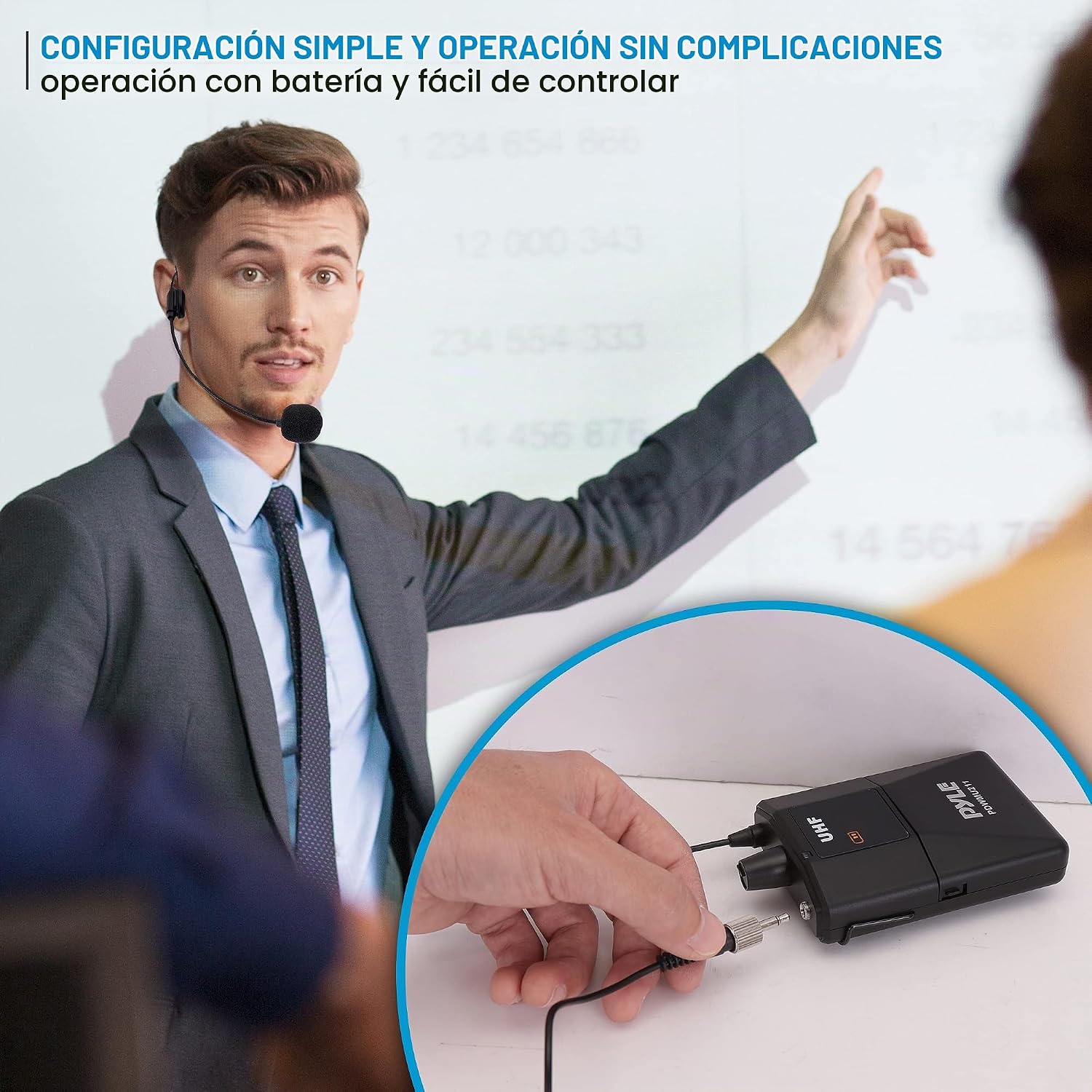 MICRÓFONO INALÁMBRICO PYLE PDWMU211 SISTEMA DUAL UHF PROFESIONAL - 4