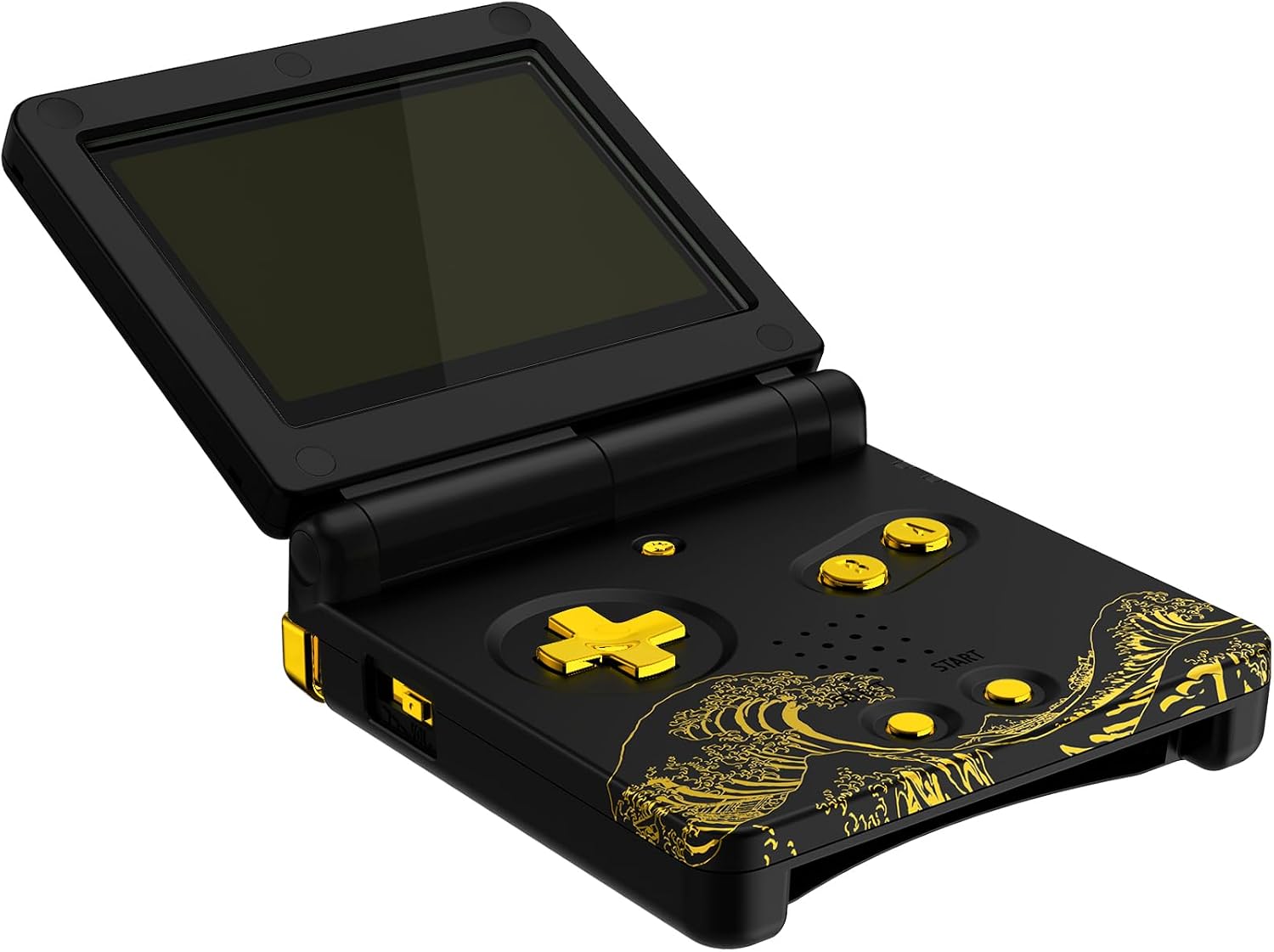 CARCASA DE REEMPLAZO EXTREMERATE PARA GAMEBOY ADVANCE SP THE GREAT GOLDEN WAVE OFF KANAGAWA NEGRO - 2