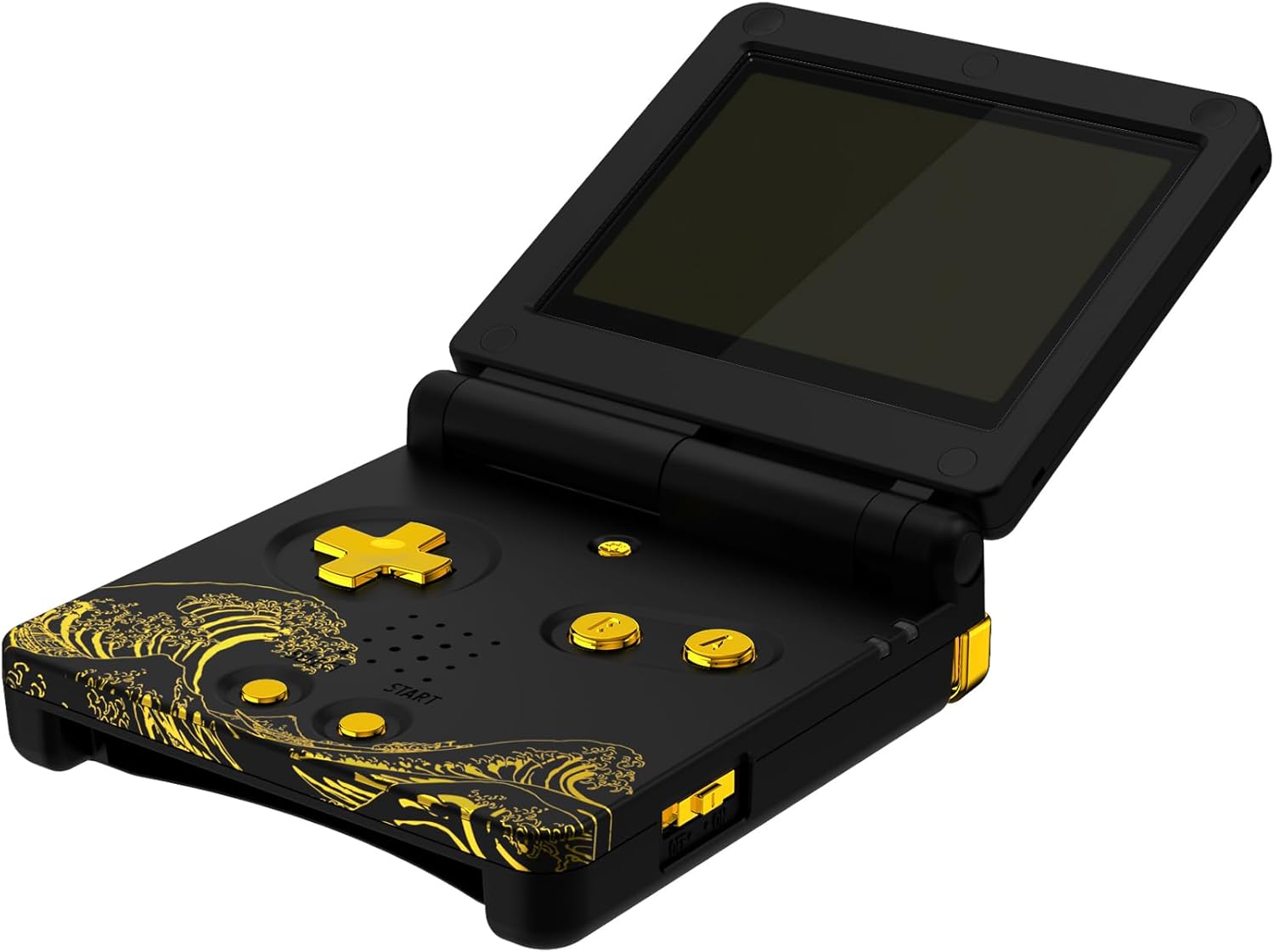 CARCASA DE REEMPLAZO EXTREMERATE PARA GAMEBOY ADVANCE SP THE GREAT GOLDEN WAVE OFF KANAGAWA NEGRO - 3