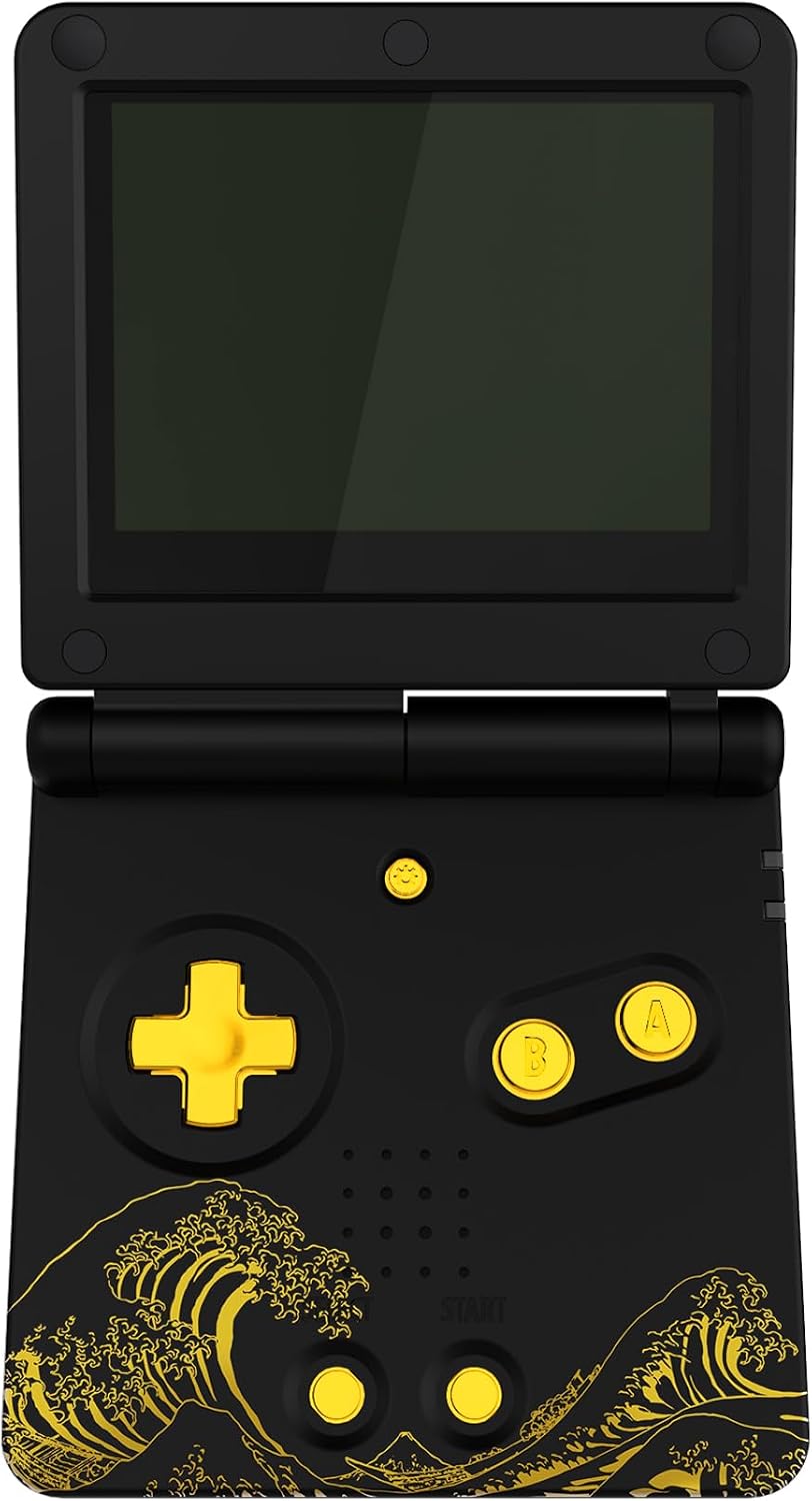 CARCASA DE REEMPLAZO EXTREMERATE PARA GAMEBOY ADVANCE SP THE GREAT GOLDEN WAVE OFF KANAGAWA NEGRO - 4