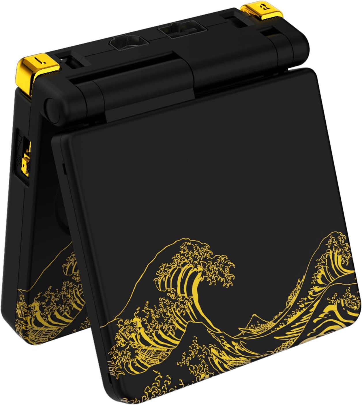 CARCASA DE REEMPLAZO EXTREMERATE PARA GAMEBOY ADVANCE SP THE GREAT GOLDEN WAVE OFF KANAGAWA NEGRO - 5