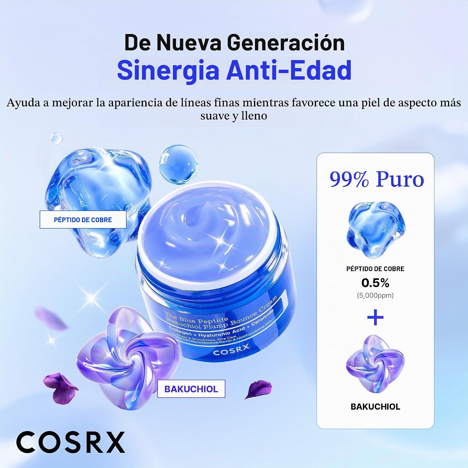 CREMA FACIAL COSRX THE BLUE COPPER PEPTIDE BAKUCHIOL ANTIEDAD 50 ML - 4