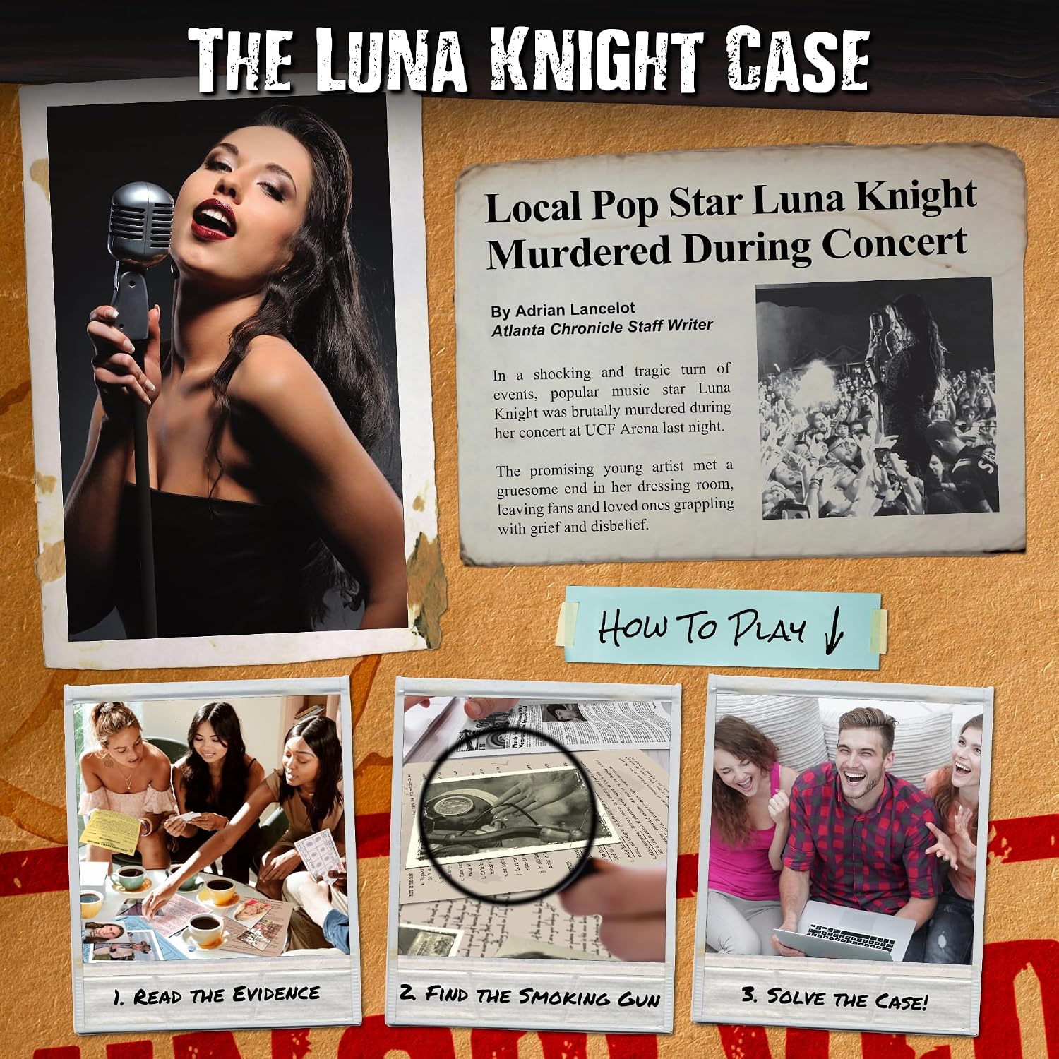JUEGO DE MESA UNSOLVED CASE FILES QUICK PLAY: WHO MURDERED LUNA KNIGHT? - 5