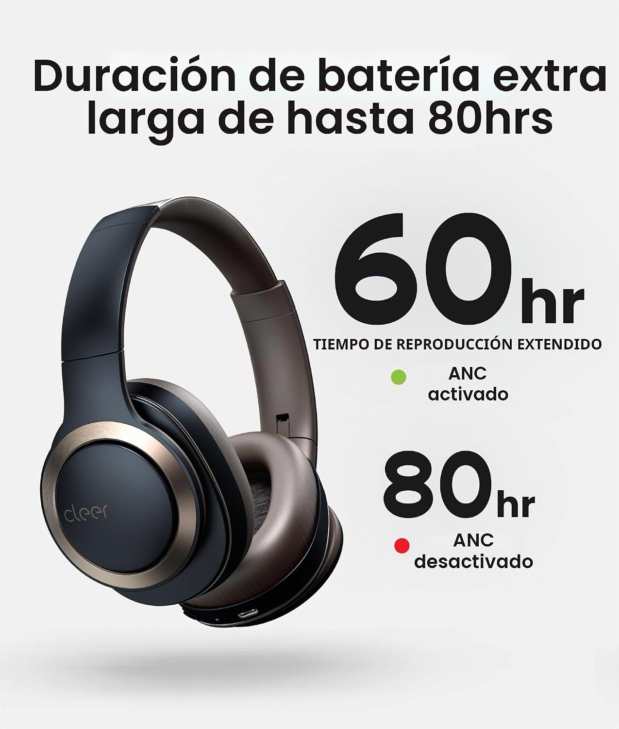 AUDÍFONOS CLEER ENDURO ANC CON CANCELACIÓN DE RUIDO, AZUL MARINO - 3