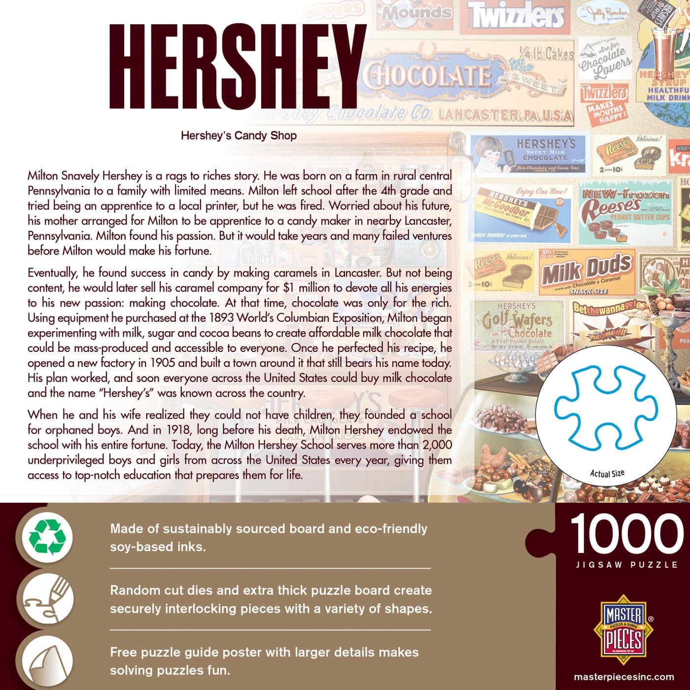 ROMPECABEZAS MASTERPIECES 1000 PIEZAS HERSHEY'S CANDY SHOP - 3