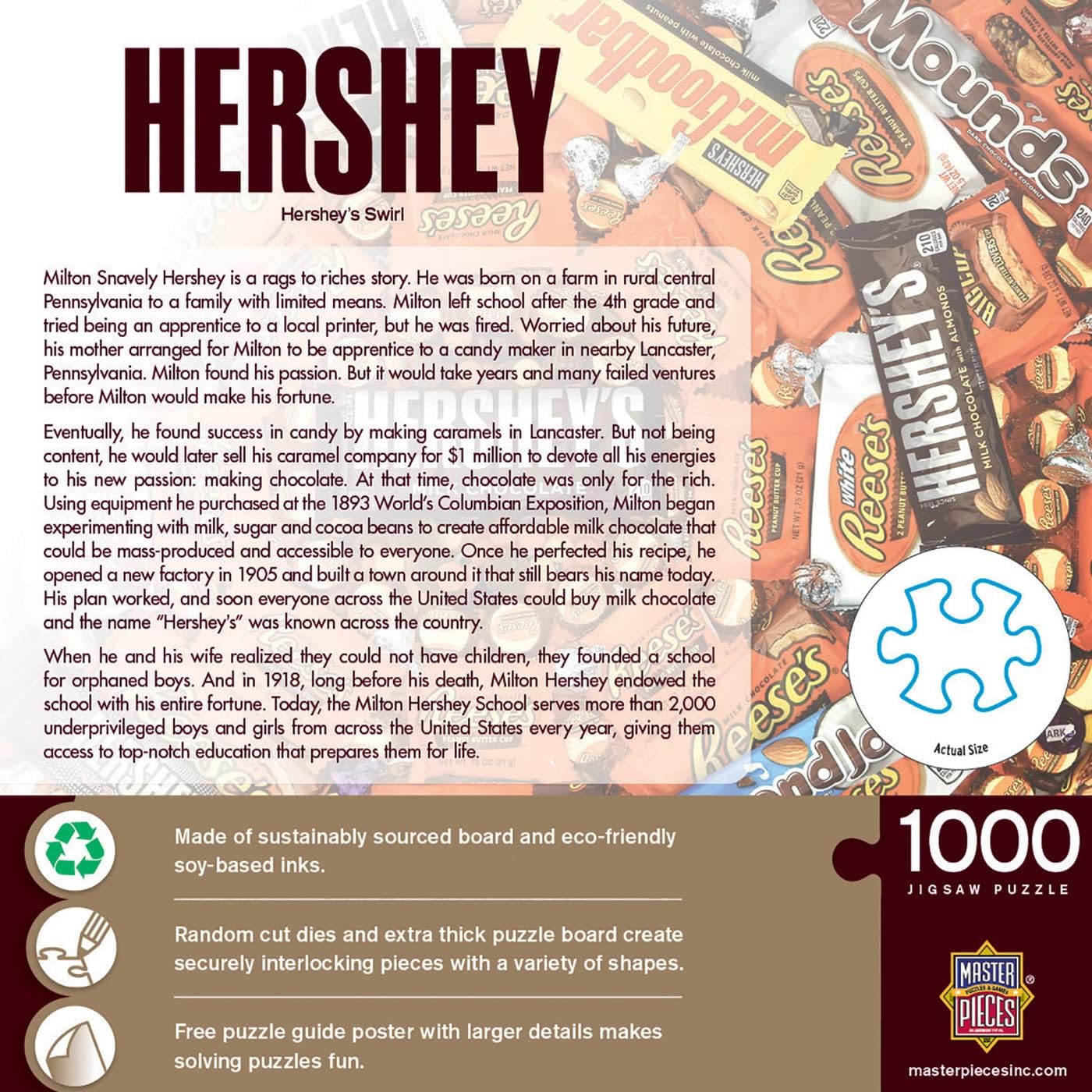 ROMPECABEZAS MASTERPIECES 1000 PIEZAS HERSHEY'S SWIRL 19.25' X 26.75' - 3