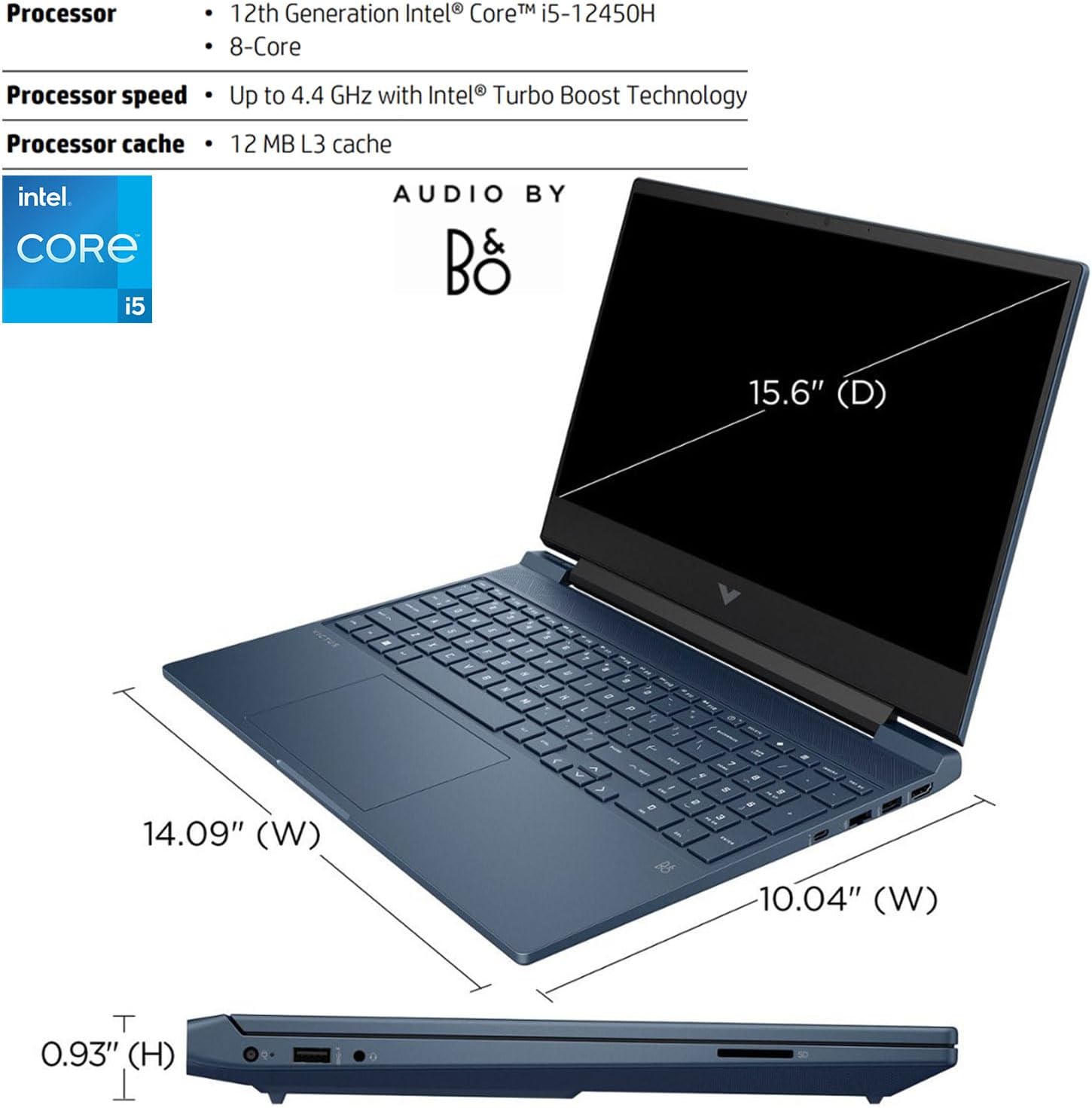 LAPTOP HP VICTUS 15.6 INTEL CORE I5-12450H RTX 3050 16GB 1TB SSD 144HZ AZUL - 4