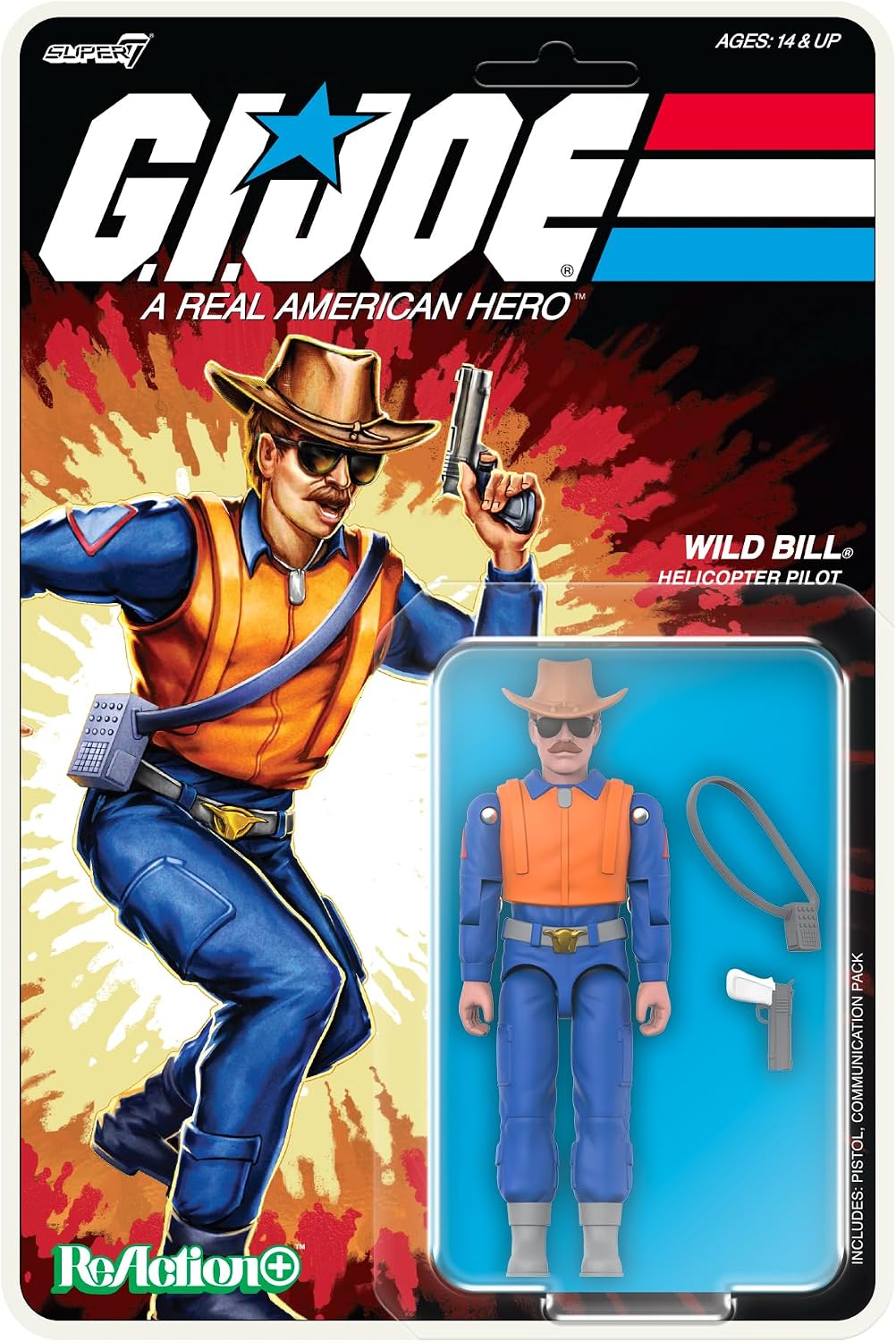 FIGURA DE ACCIÓN SUPER7 G.I. JOE REACTION+ WILD BILL ESCALA 3.75 PULGADAS - 1