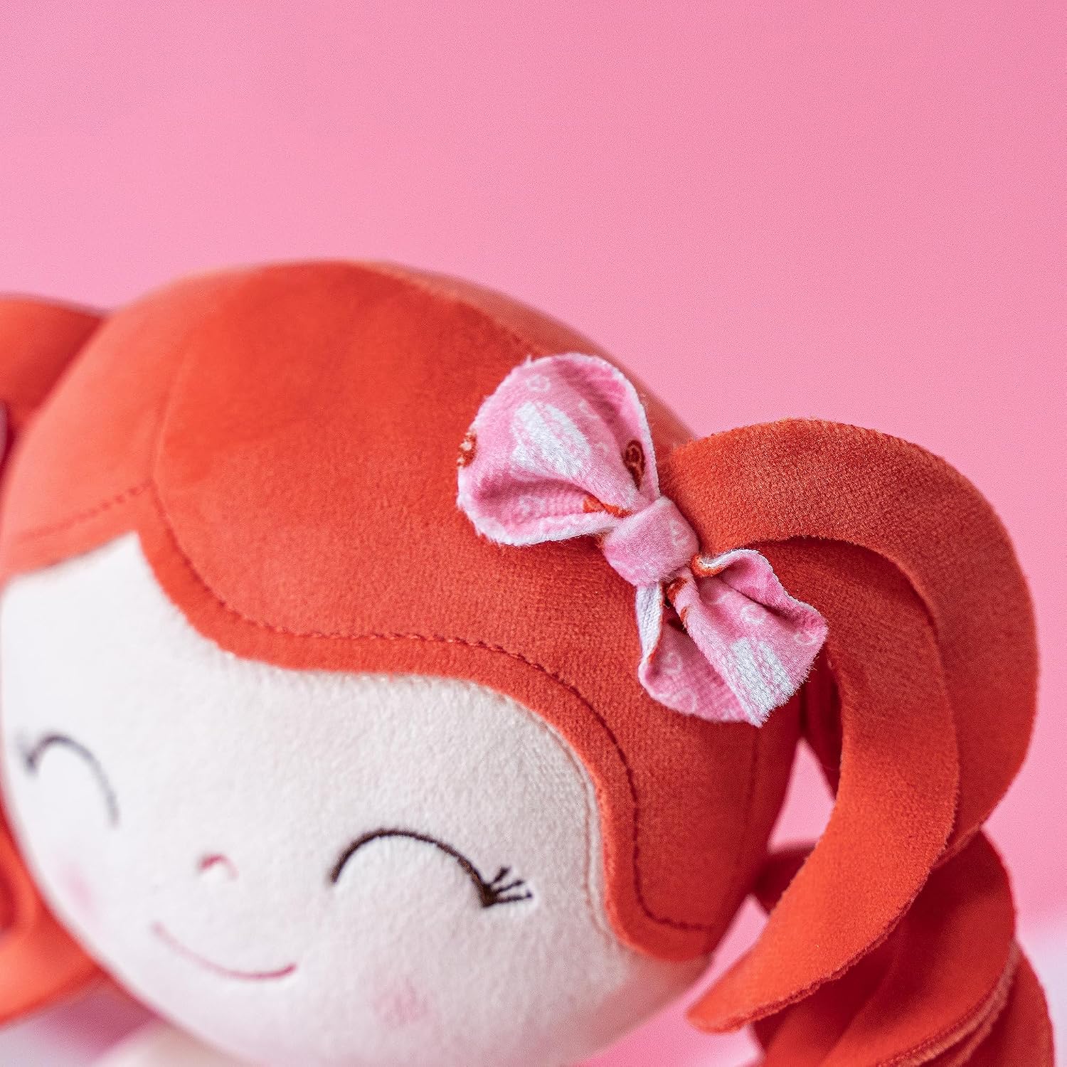 MUÑECA DE PELUCHE GLOVELEYA CABELLO RIZADO ROJO VESTIDO CORAZÓN 12 PULGADAS - 5