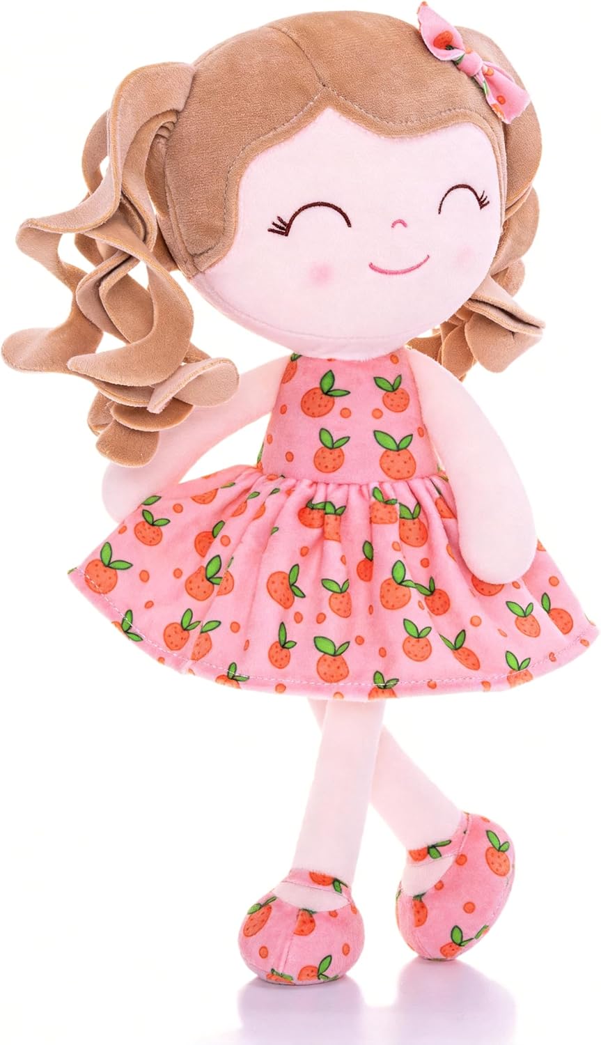 MUÑECA DE TRAPO GLOVELEYA CURLY SPRING GIRL NARANJA 9 PULGADAS - 1