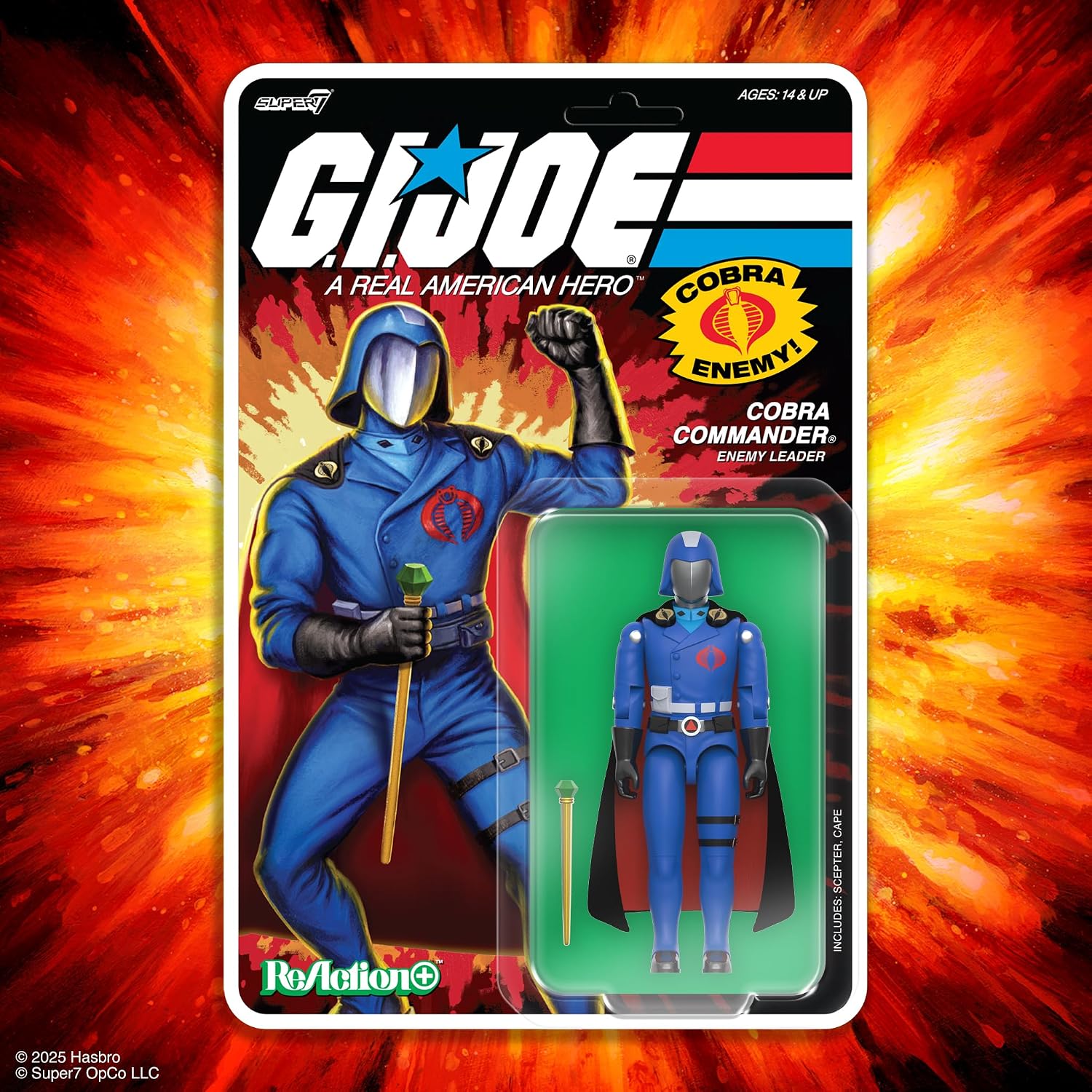 FIGURA DE ACCIÓN SUPER7 REACTION+ G.I. JOE COBRA COMMANDER CAPA NEGRA 3.75 PULGADAS - 2