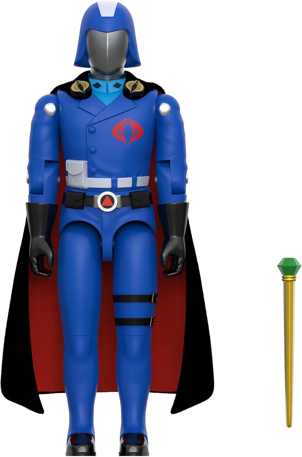 FIGURA DE ACCIÓN SUPER7 REACTION+ G.I. JOE COBRA COMMANDER CAPA NEGRA 3.75 PULGADAS - 3