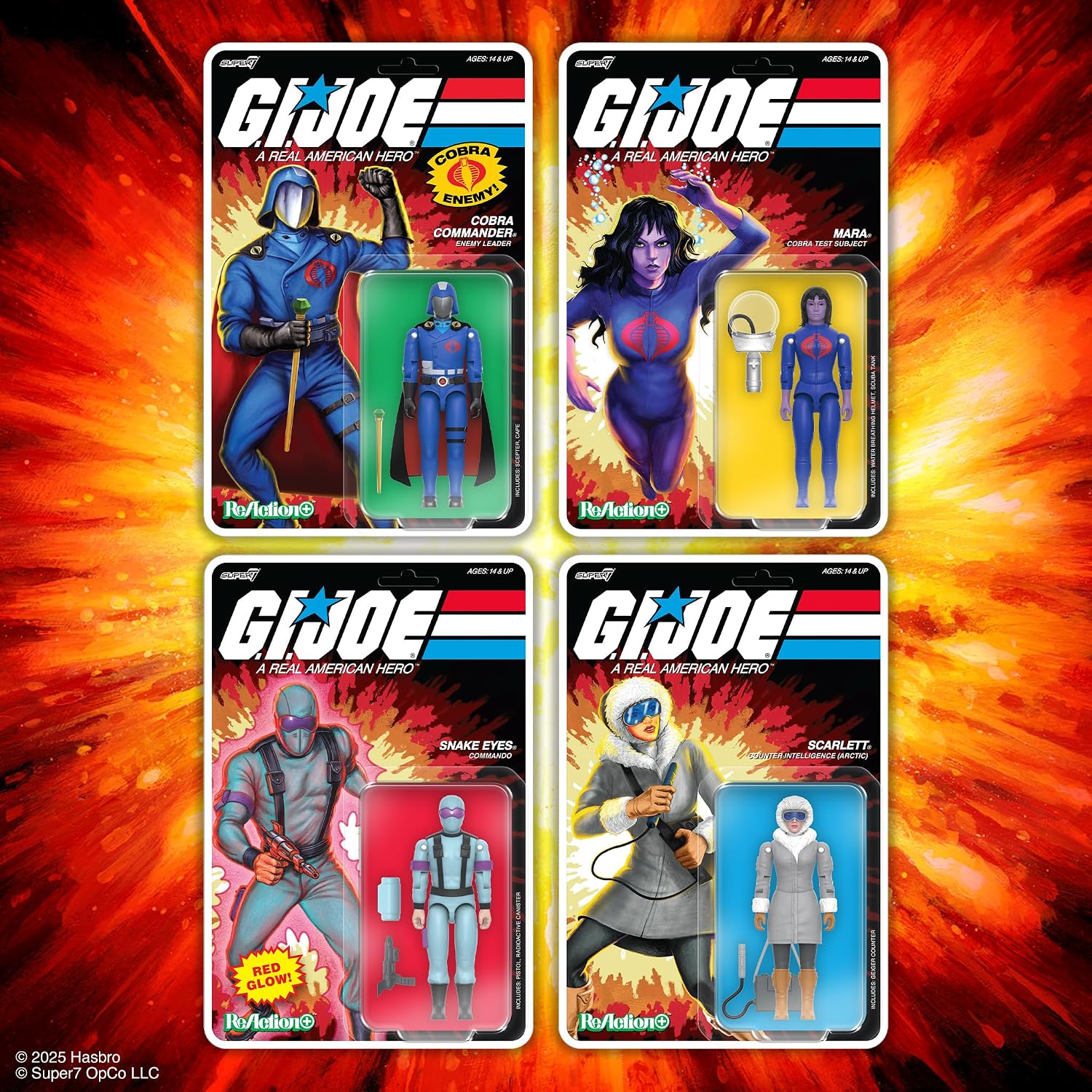 FIGURA DE ACCIÓN SUPER7 REACTION+ G.I. JOE COBRA COMMANDER CAPA NEGRA 3.75 PULGADAS - 5