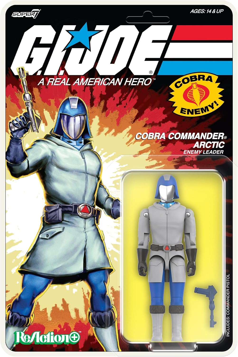 FIGURA DE ACCIÓN SUPER7 G.I. JOE REACTION+ ARCTIC COBRA COMMANDER ESCALA 3.75 PULGADAS - 1