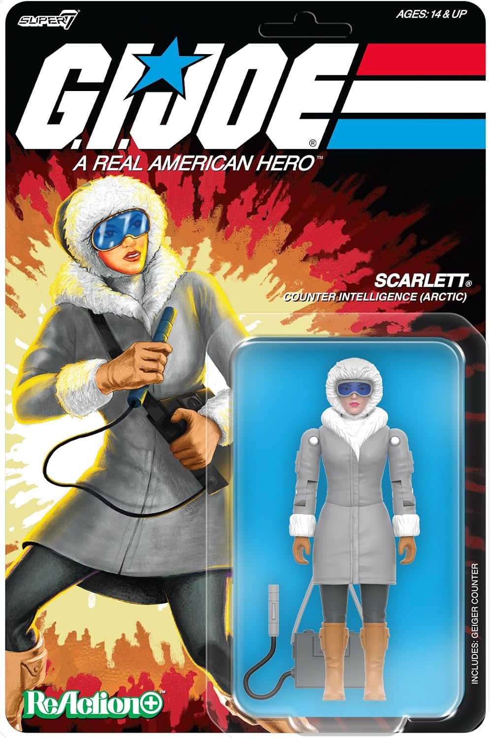 FIGURA DE ACCIÓN SUPER7 REACTION+ G.I. JOE ARCTIC SCARLETT 3.75 PULGADAS - 1