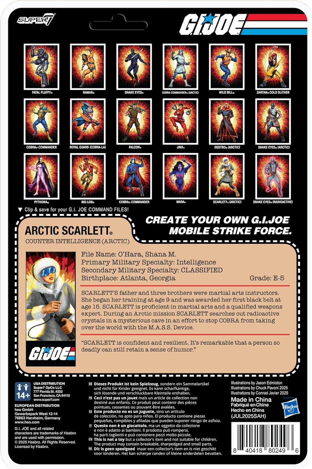 FIGURA DE ACCIÓN SUPER7 REACTION+ G.I. JOE ARCTIC SCARLETT 3.75 PULGADAS - 4