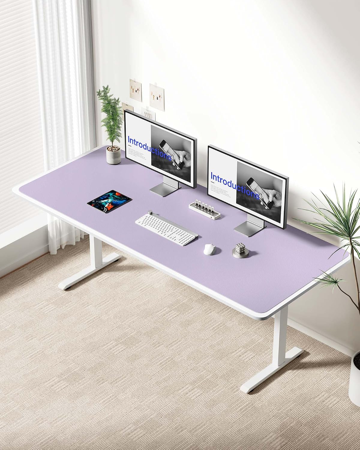 MOUSE PAD YSAGI LEATHER DESK PROTECTOR GRANDE 63' X 24' PÚRPURA CLARO - 2