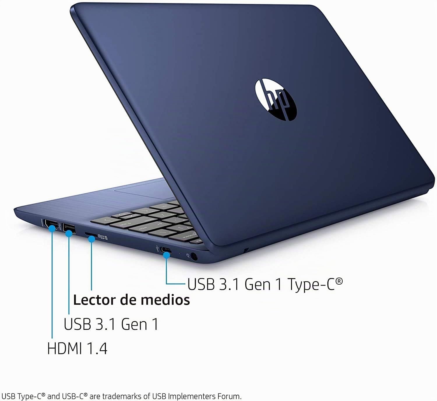 LAPTOP HP STREAM 11.6 PULGADAS HD INTEL CELERON N4000 4GB RAM 32GB EMMC AZUL REAL - 5