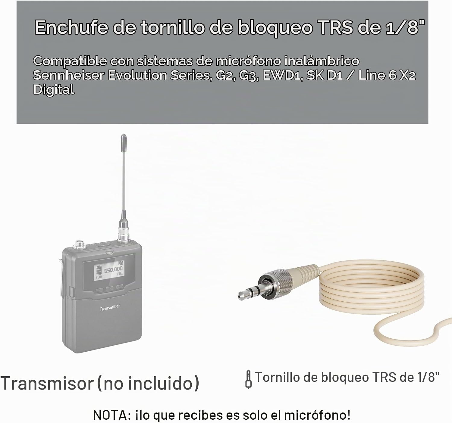 MICRÓFONO DIADEMA JK MIC-J S90 COMPATIBLE CON SENNHEISER WIRELESS - 2
