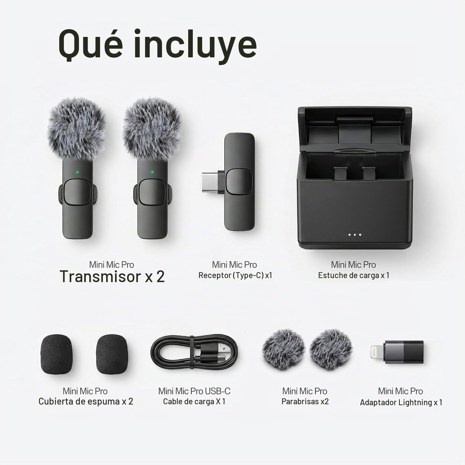 MICRÓFONO MINI MIC PRO INALÁMBRICO PARA IPHONE Y ANDROID CON ESTUCHE DE CARGA - 2