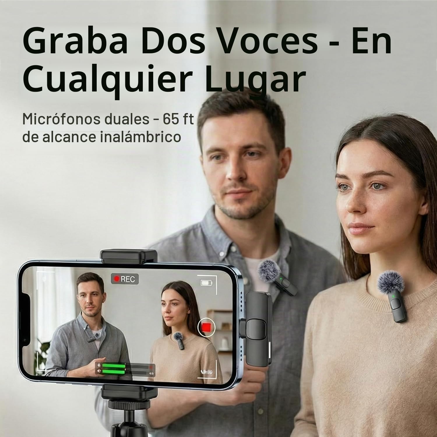MICRÓFONO MINI MIC PRO INALÁMBRICO PARA IPHONE Y ANDROID CON ESTUCHE DE CARGA - 3