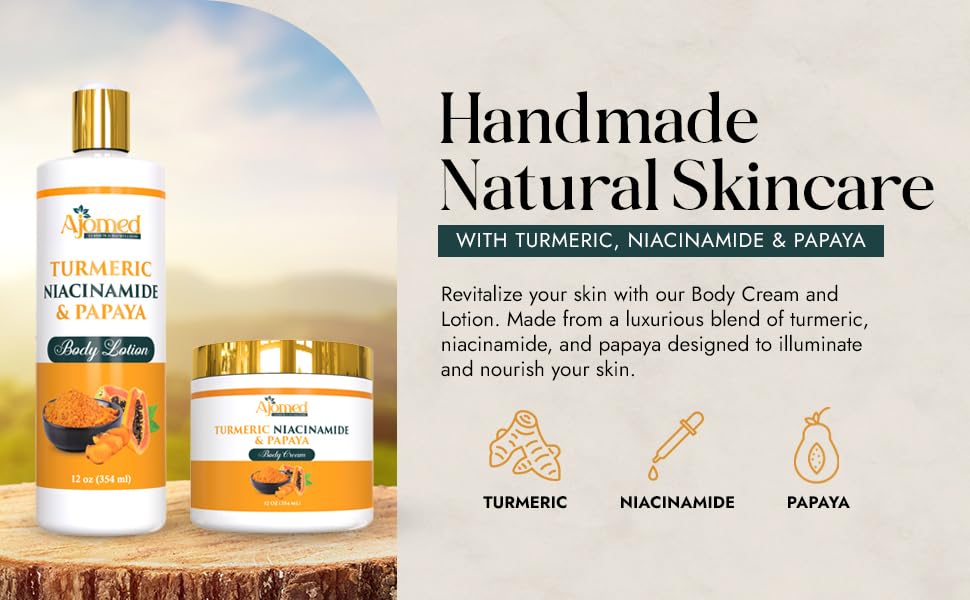 CREMA CORPORAL DE CÚRCUMA CON NIACINAMIDA Y PAPAYA 8 OZ - 2