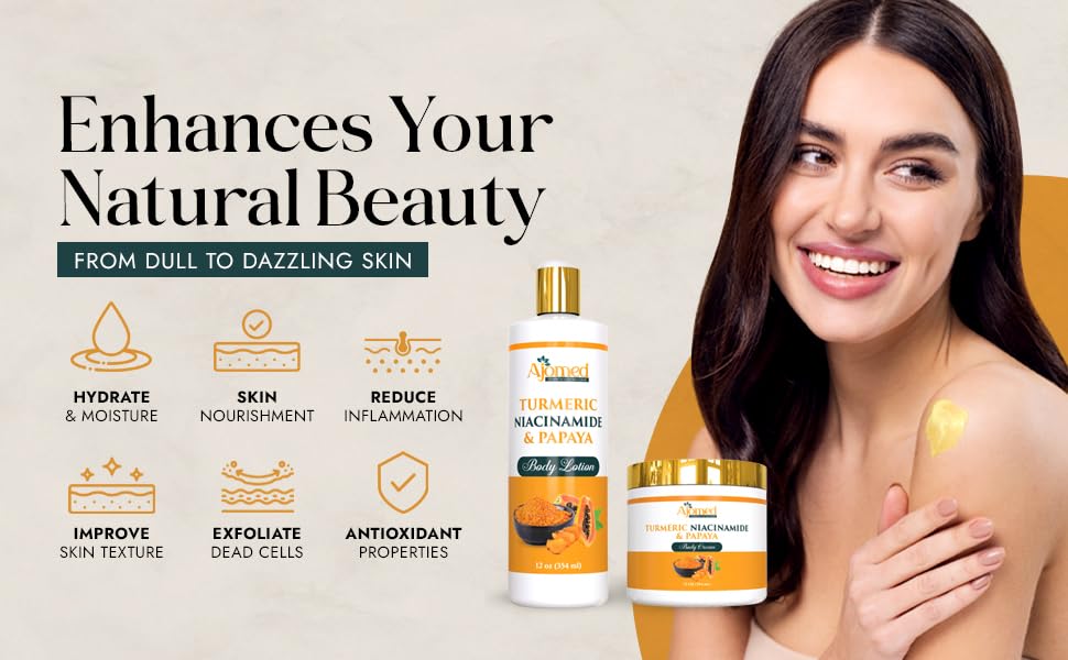 CREMA CORPORAL DE CÚRCUMA CON NIACINAMIDA Y PAPAYA 8 OZ - 4