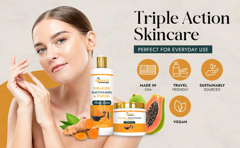 CREMA CORPORAL DE CÚRCUMA CON NIACINAMIDA Y PAPAYA 8 OZ - 5