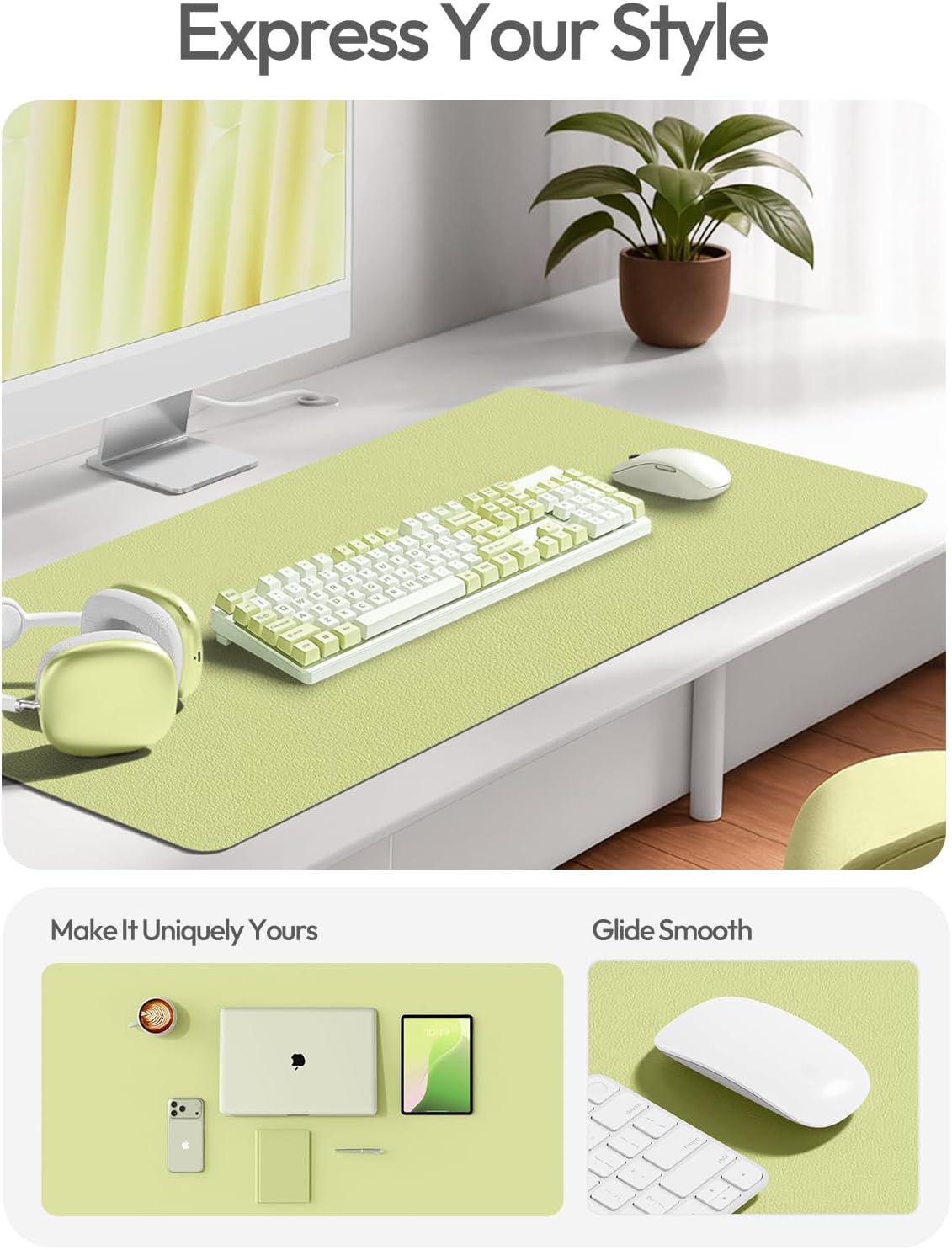 MOUSE PAD YSAGI LEATHER DESK PROTECTOR GRANDE 120 X 60 CM VERDE - 2