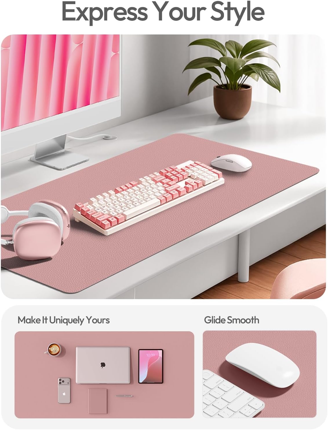 MOUSE PAD YSAGI LEATHER DESK PROTECTOR GRANDE 120 X 60 CM MALVA - 2