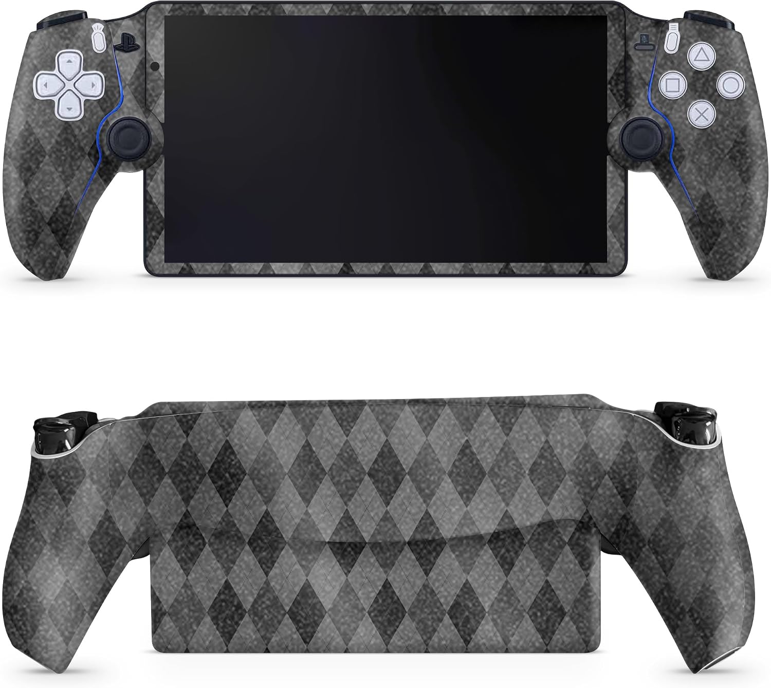 SKIN GLOSSY GLITTER PARA PS5 PORTAL REMOTE PLAYER BLACK ARGYLE - 1