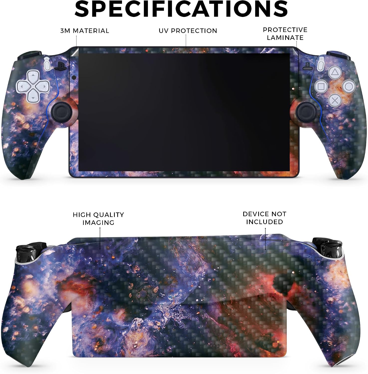 SKIN DE VINIL PARA PS5 PORTAL REMOTE PLAYER CARBON FIBER ANDROMEDA - 2
