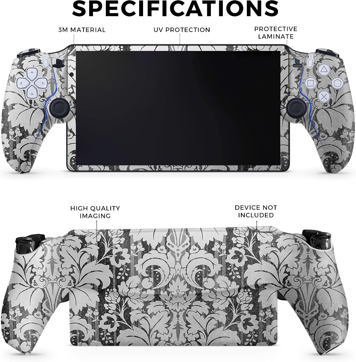 SKIN GLOSSY GLITTER GAMING PARA PS5 PORTAL REMOTE PLAYER FLORAL RETRO - 2