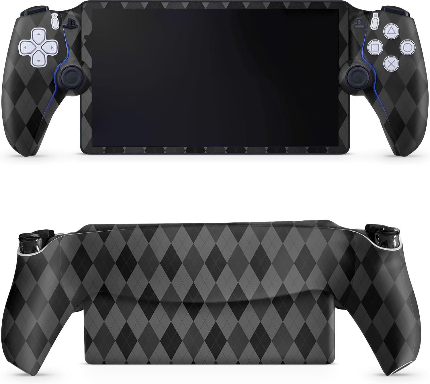 SKIN PARA PS5 PORTAL REMOTE PLAYER BLACK ARGYLE MATTE FINISH - 1