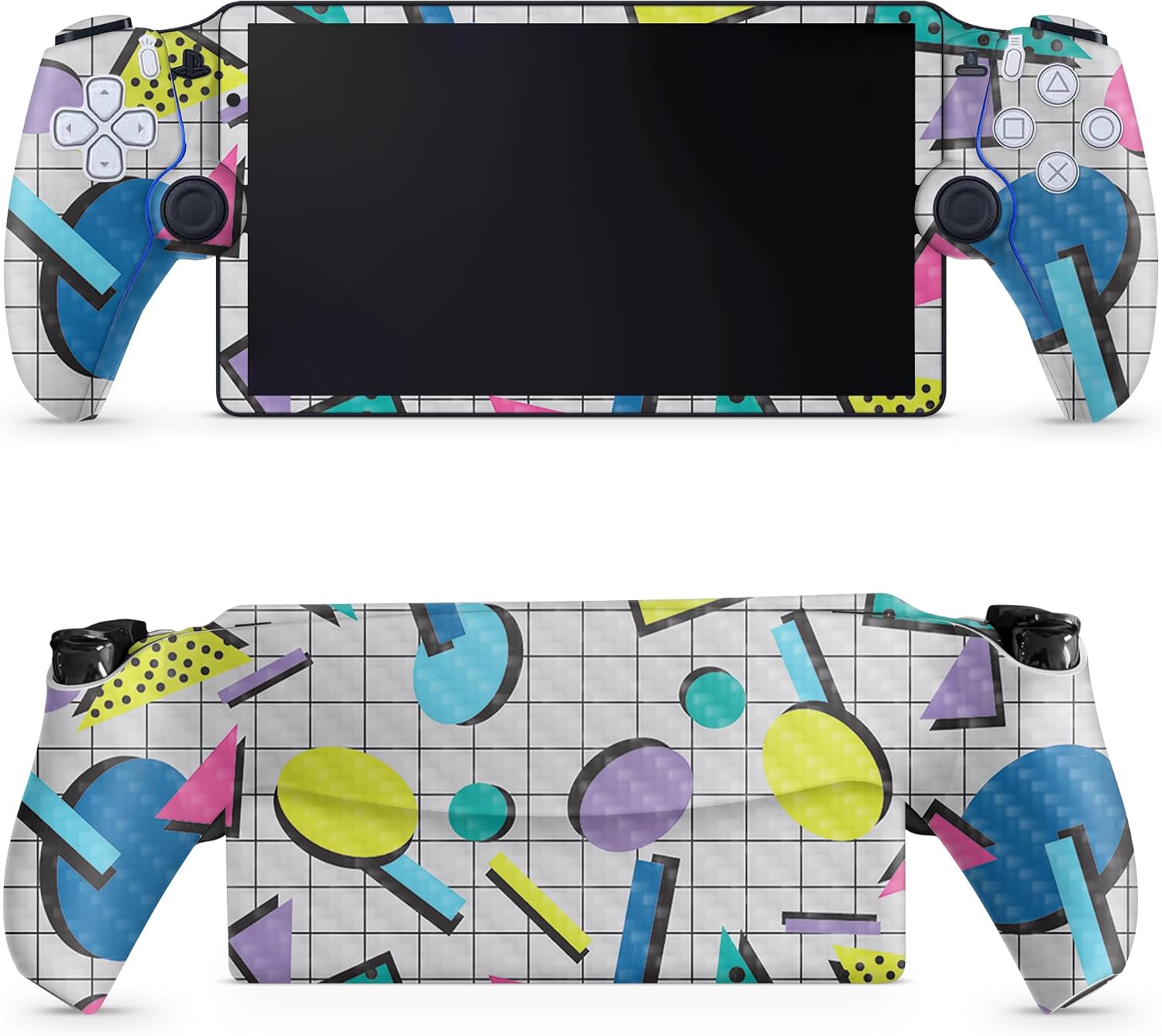 SKIN DE VINILO PS5 PORTAL REMOTE PLAYER CARBON FIBER AWESOME 80S MIGHTYSKINS - 1
