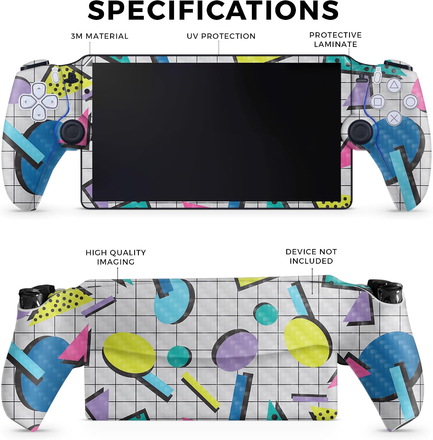 SKIN DE VINILO PS5 PORTAL REMOTE PLAYER CARBON FIBER AWESOME 80S MIGHTYSKINS - 2
