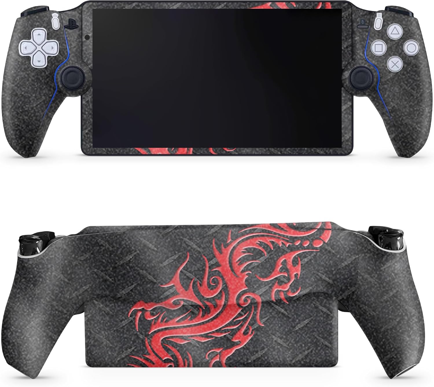 SKIN GLOSSY GLITTER GAMING PARA PS5 PORTAL REMOTE PLAYER DRAGÓN ROJO - 1