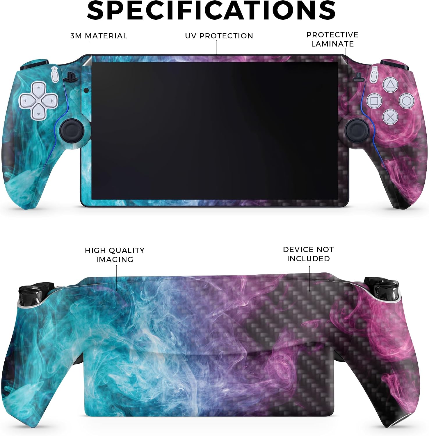 SKIN DE VINILO CARBON FIBER PARA PS5 PORTAL REMOTE PLAYER MYSTIC SMOKE - 2