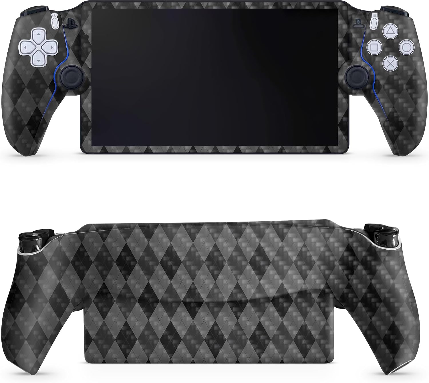SKIN DE VINILO CARBON FIBER PARA PS5 PORTAL REMOTE PLAYER NEGRO ARGYLE - 1