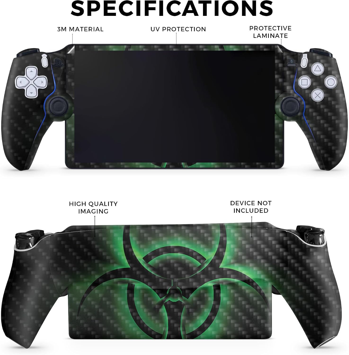 SKIN DE VINIL PARA PS5 PORTAL REMOTE PLAYER FIBRA DE CARBONO - 2