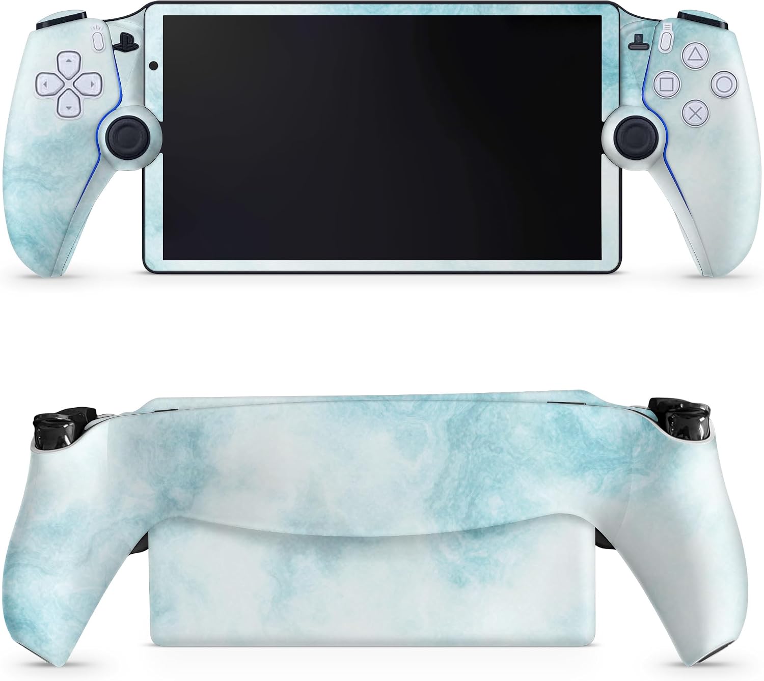 SKIN GLOSSY GLITTER GAMING PARA PS5 PORTAL REMOTE PLAYER MÁRMOL AZUL - 1