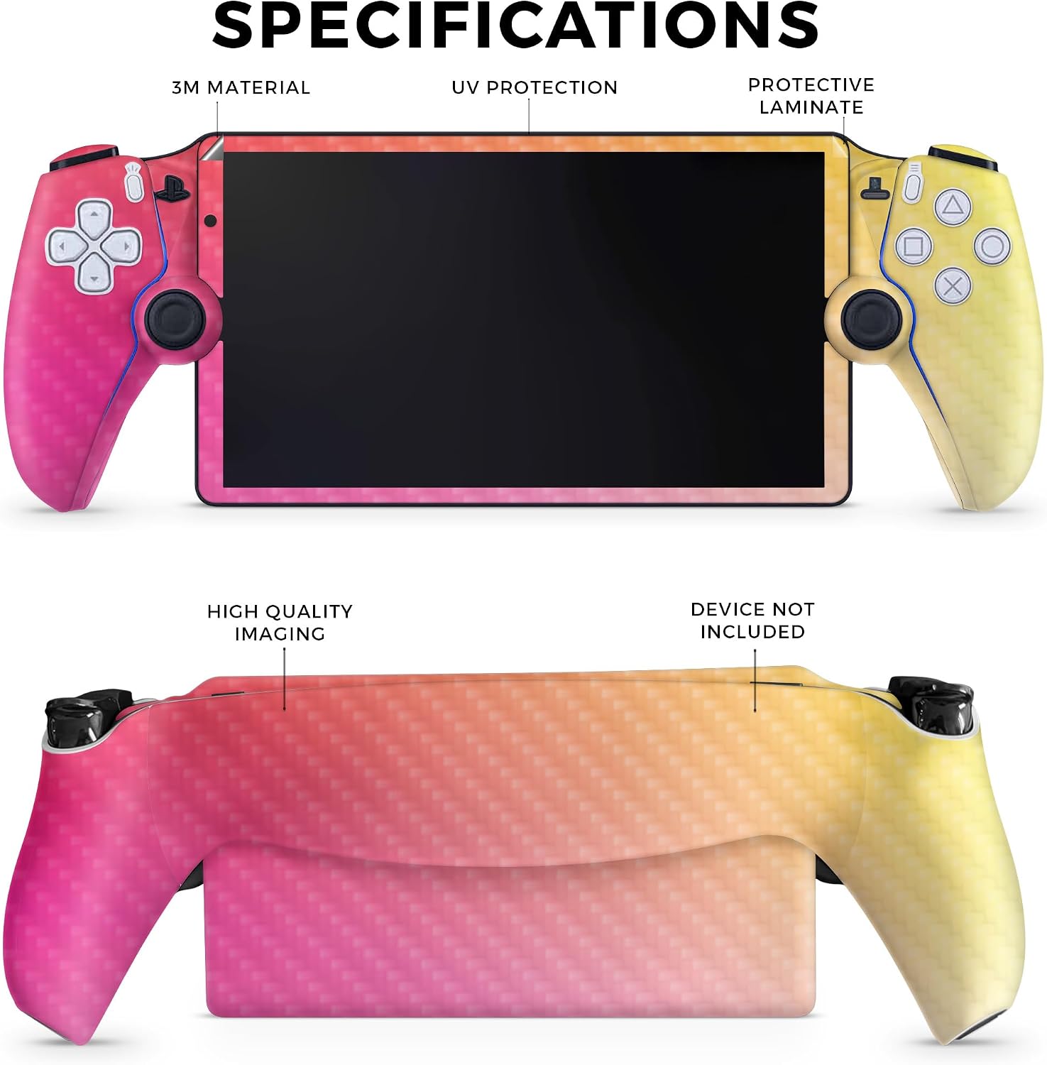 SKIN DE VINIL PARA PS5 PORTAL REMOTE PLAYER CARBON FIBER SUNSET BLUR - 2