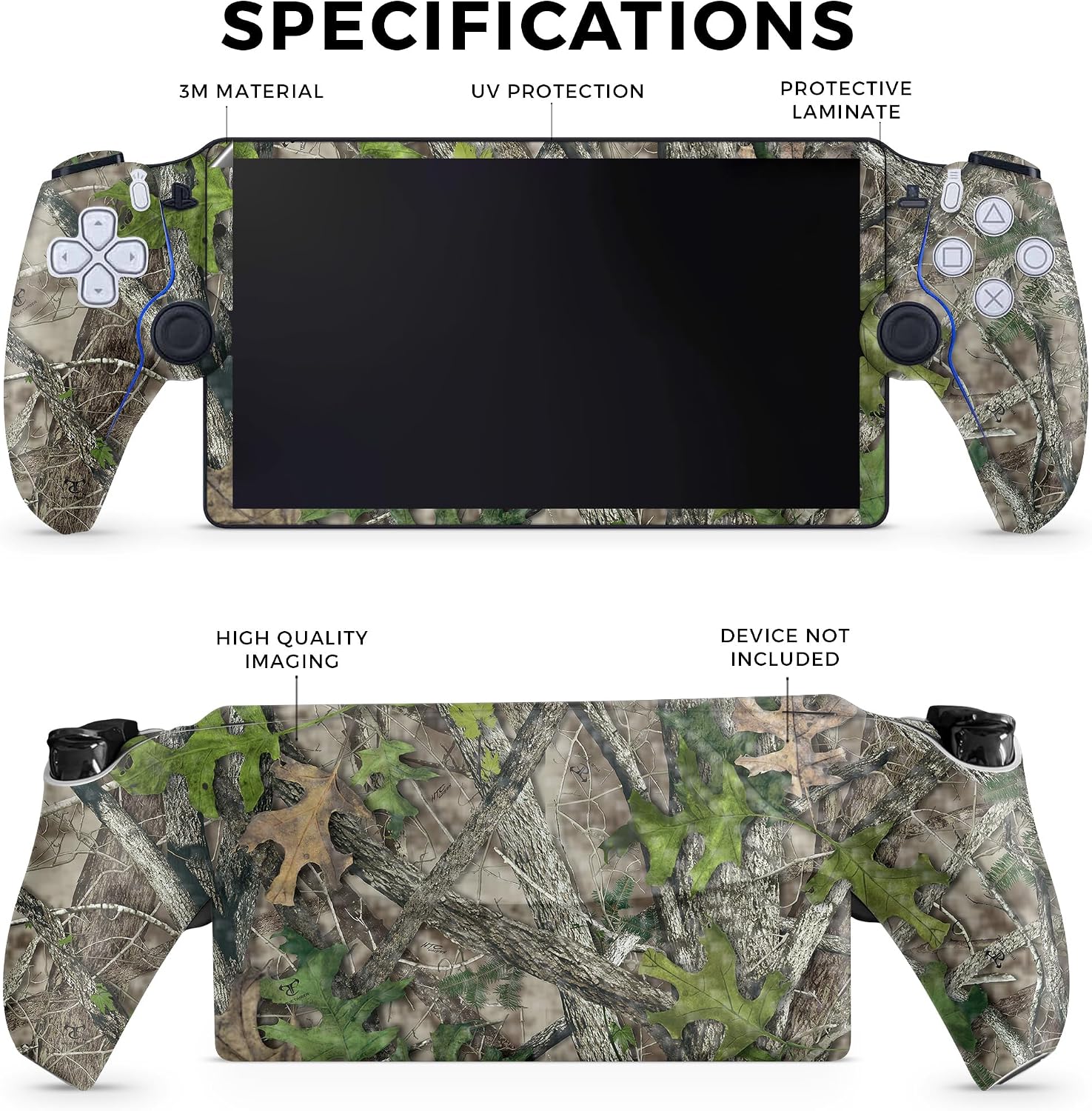 SKIN DE VINILO CARBON FIBER PARA PS5 PORTAL REMOTE PLAYER VERDE HTC - 2