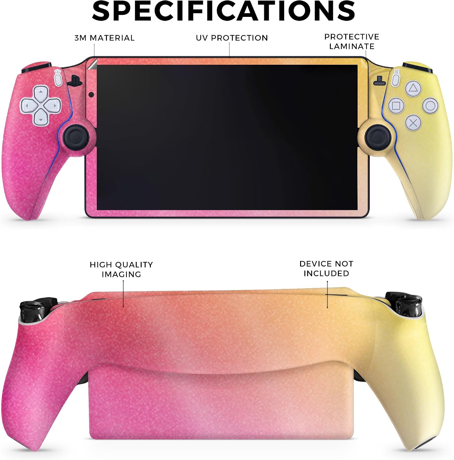 SKIN GLOSSY GLITTER GAMING PARA PS5 PORTAL REMOTE PLAYER SUNSET BLUR - 2