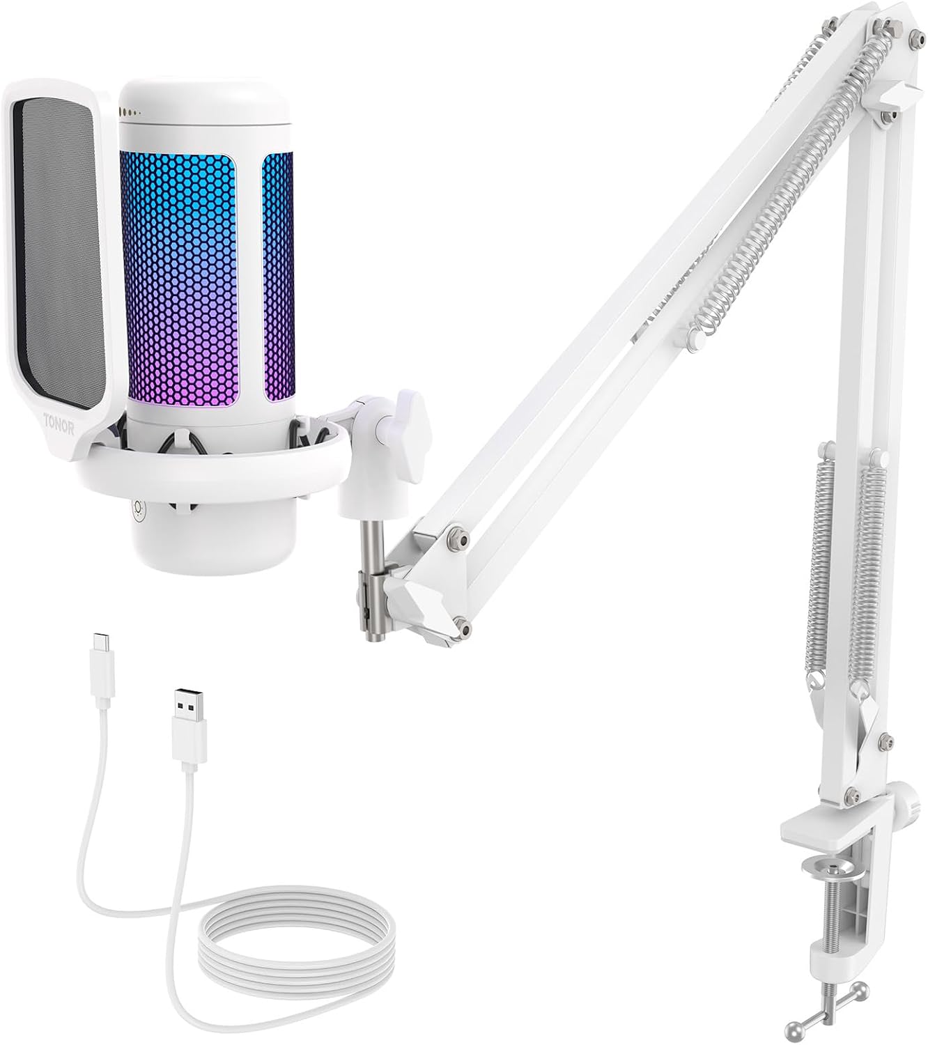 MICRÓFONO TONOR TC310+ CONDENSADOR RGB CON BRAZO ARTICULADO PARA STREAMING - 1
