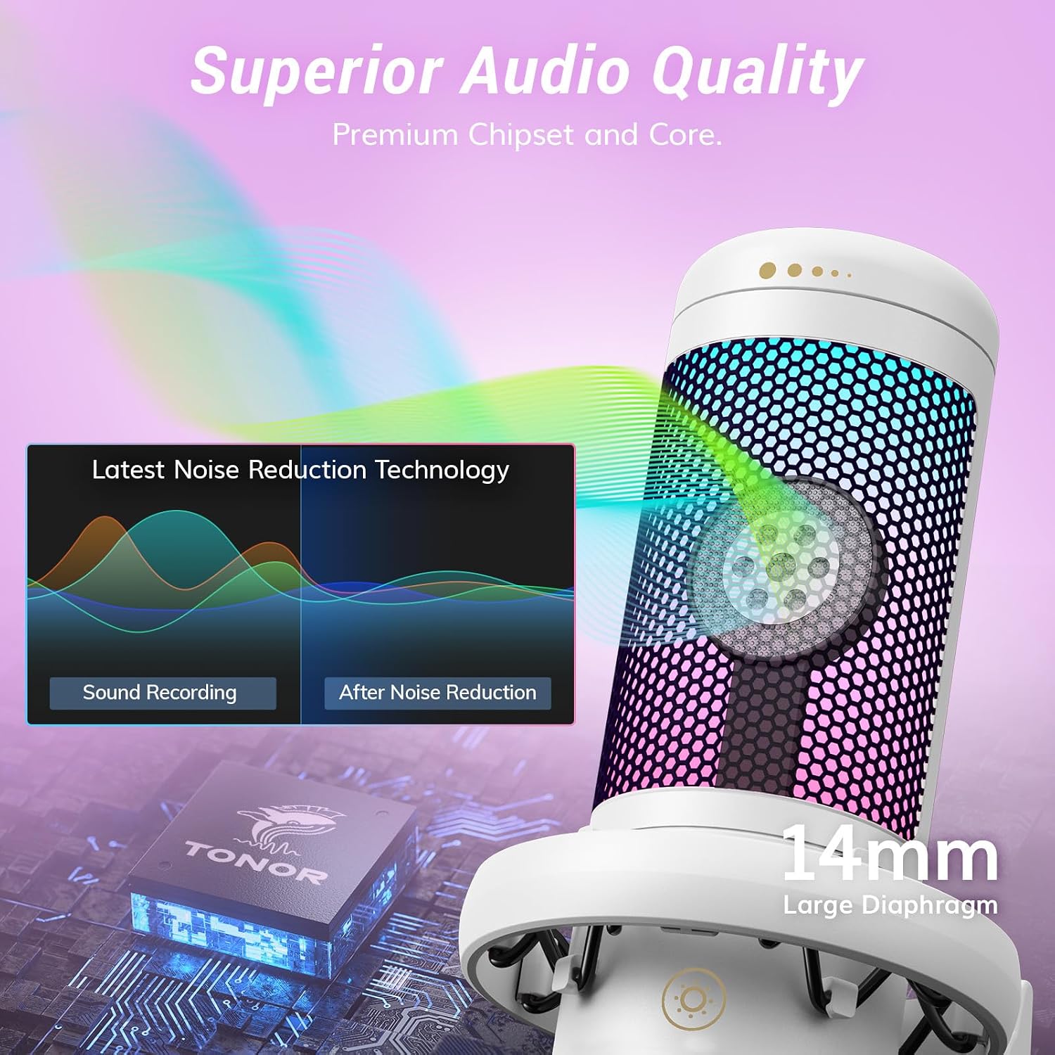 MICRÓFONO TONOR TC310+ CONDENSADOR RGB CON BRAZO ARTICULADO PARA STREAMING - 2