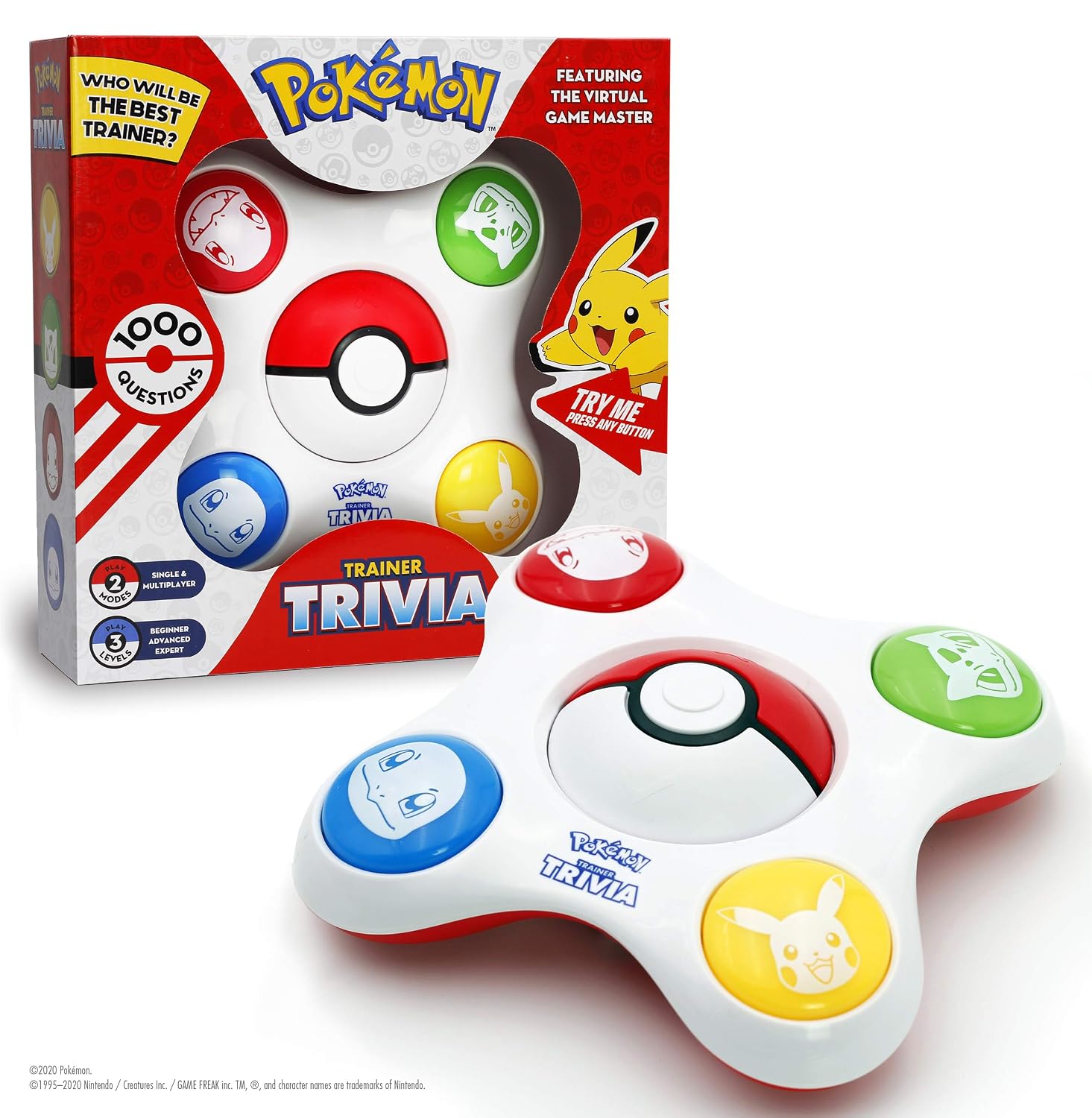 JUEGO DE MESA POKÉMON TRAINER TRIVIA CON 1000 PREGUNTAS - 1