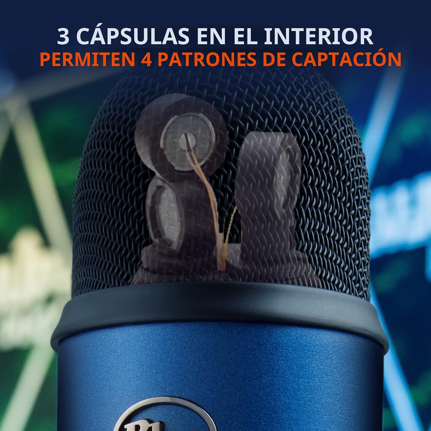 MICRÓFONO LOGITECH BLUE YETI USB MIDNIGHT BLUE - 4