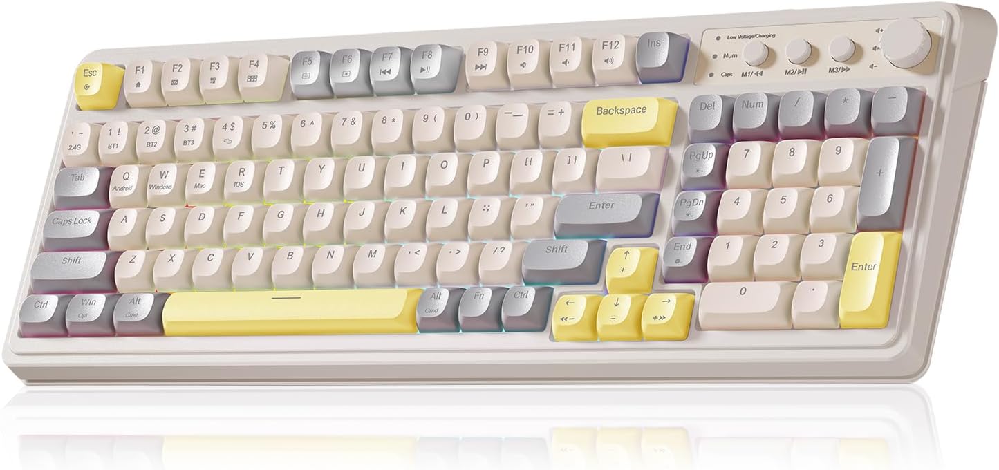 TECLADO GAMER AULA S99 INALÁMBRICO TAMAÑO COMPLETO CON PERILLA MULTIMEDIA - 1